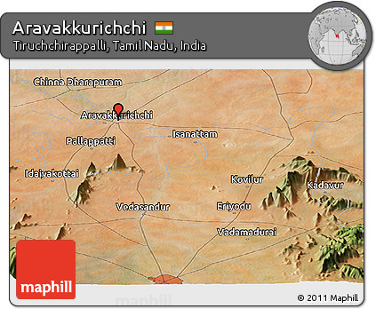 Satellite Panoramic Map of Aravakkurichchi