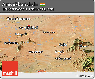 Satellite Panoramic Map of Aravakkurichchi