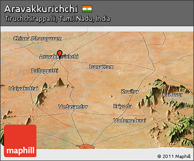 Satellite Panoramic Map of Aravakkurichchi