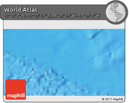 Shaded Relief 3D Map of the Area around 10° 38' 32" N, 78° 7' 30" W