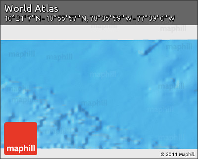 Shaded Relief 3D Map of the Area around 10° 38' 32" N, 78° 7' 30" W