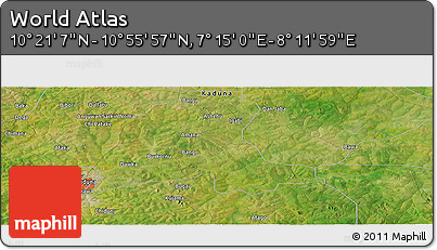 Satellite Panoramic Map of the Area around 10° 38' 32" N, 7° 43' 29" E
