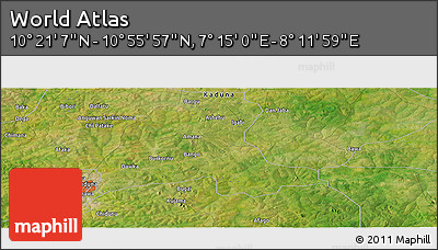 Satellite Panoramic Map of the Area around 10° 38' 32" N, 7° 43' 29" E