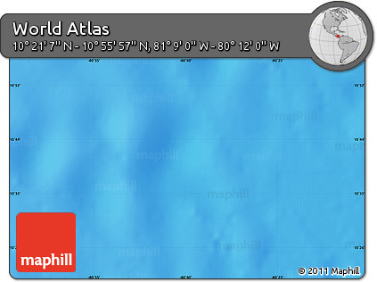 Shaded Relief Map of the Area around 10° 38' 32" N, 80° 40' 30" W