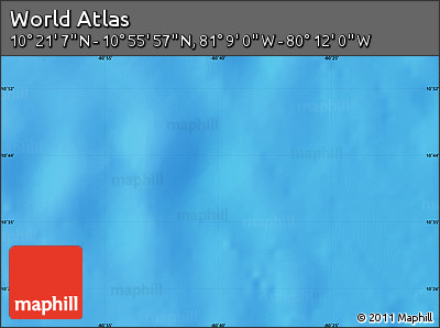 Shaded Relief Map of the Area around 10° 38' 32" N, 80° 40' 30" W