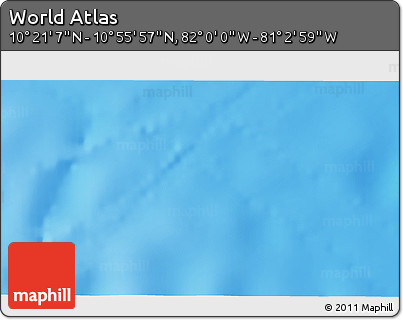 Shaded Relief 3D Map of the Area around 10° 38' 32" N, 81° 31' 30" W