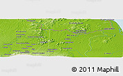 Physical Panoramic Map of the area around 10° 38' 32" N, 84° 4' 29" W