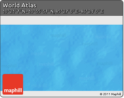 Physical 3D Map of the Area around 10° 38' 32" N, 85° 55' 30" E