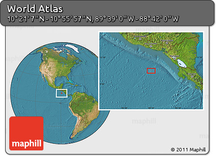 Satellite Location Map of the Area around 10° 38' 32" N, 89° 10' 30" W
