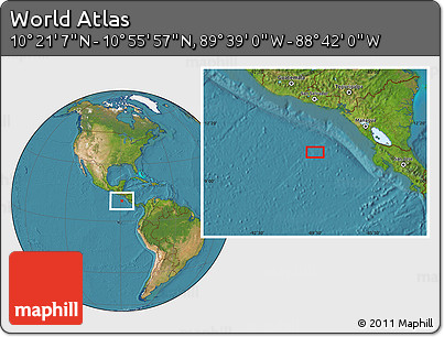 Satellite Location Map of the Area around 10° 38' 32" N, 89° 10' 30" W
