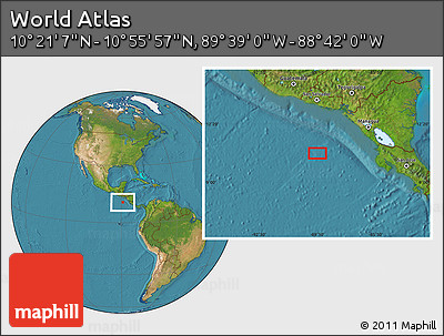 Satellite Location Map of the Area around 10° 38' 32" N, 89° 10' 30" W