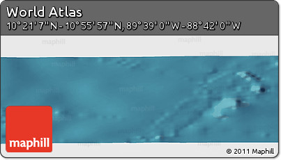 Satellite Panoramic Map of the Area around 10° 38' 32" N, 89° 10' 30" W