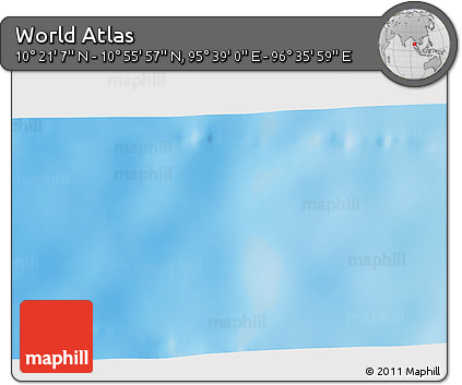 Physical 3D Map of the Area around 10° 38' 32" N, 96° 7' 30" E