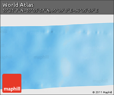 Physical 3D Map of the Area around 10° 38' 32" N, 96° 7' 30" E