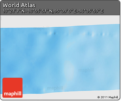 Physical 3D Map of the Area around 10° 38' 32" N, 96° 7' 30" E