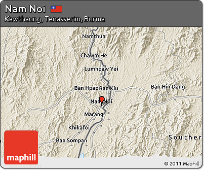 Shaded Relief 3D Map of Nam Noi