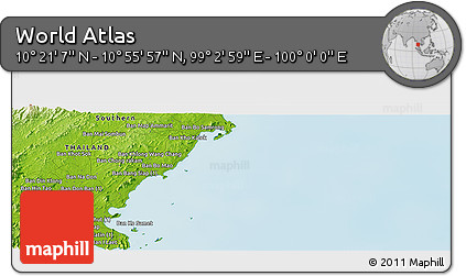 Physical Panoramic Map of the Area around 10° 38' 32" N, 99° 31' 30" E