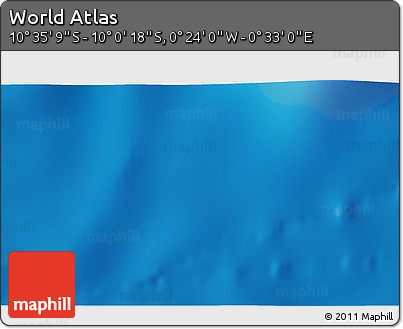 Shaded Relief 3D Map of the Area around 10° 17' 43" S, 0° 4' 30" E
