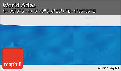Physical Panoramic Map of the Area around 10° 17' 43" S, 0° 55' 29" E