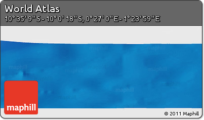 Physical Panoramic Map of the Area around 10° 17' 43" S, 0° 55' 29" E