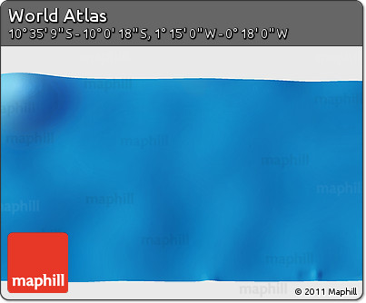 Physical 3D Map of the Area around 10° 17' 43" S, 0° 46' 30" W