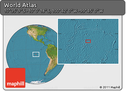 Satellite Location Map of the Area around 10° 17' 43" S, 100° 13' 29" W
