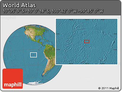 Satellite Location Map of the Area around 10° 17' 43" S, 100° 13' 29" W