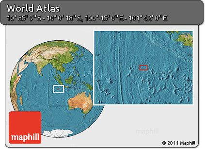 Satellite Location Map of the Area around 10° 17' 43" S, 101° 13' 29" E