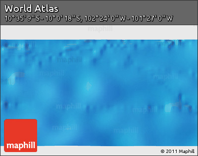 Physical 3D Map of the Area around 10° 17' 43" S, 101° 55' 30" W