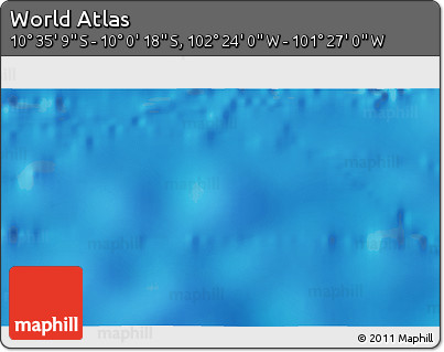 Physical 3D Map of the Area around 10° 17' 43" S, 101° 55' 30" W