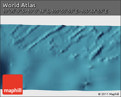 Satellite 3D Map of the Area around 10° 17' 43" S, 106° 19' 29" E