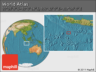Satellite Location Map of the Area around 10° 17' 43" S, 107° 10' 30" E