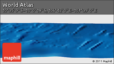 Shaded Relief Panoramic Map of the Area around 10° 17' 43" S, 107° 10' 30" E