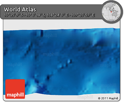 Physical 3D Map of the Area around 10° 17' 43" S, 108° 52' 30" E