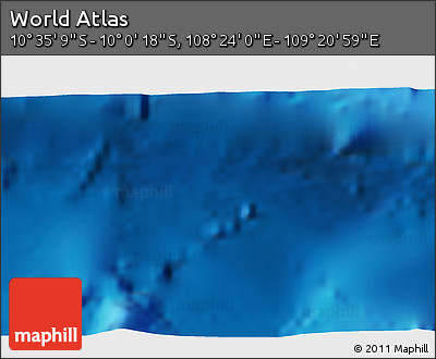 Physical 3D Map of the Area around 10° 17' 43" S, 108° 52' 30" E