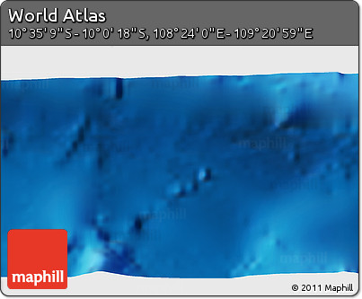 Physical 3D Map of the Area around 10° 17' 43" S, 108° 52' 30" E