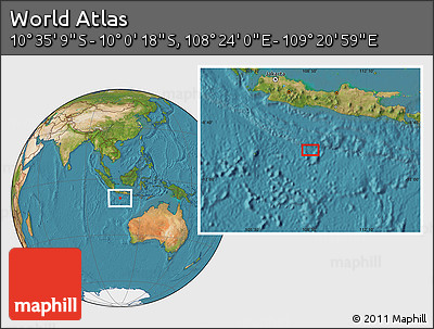 Satellite Location Map of the Area around 10° 17' 43" S, 108° 52' 30" E