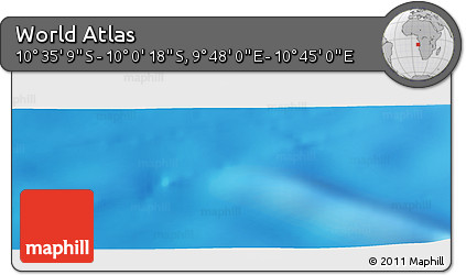 Physical Panoramic Map of the Area around 10° 17' 43" S, 10° 16' 30" E