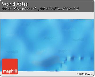 Physical 3D Map of the Area around 10° 17' 43" S, 10° 7' 30" W