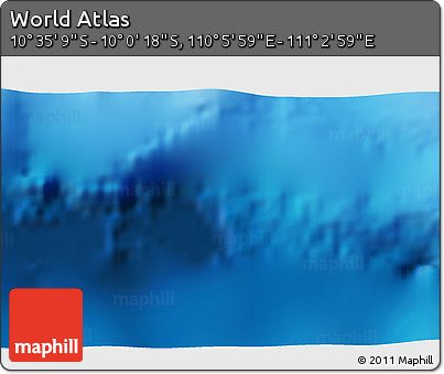 Physical 3D Map of the Area around 10° 17' 43" S, 110° 34' 29" E