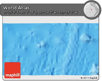 Physical 3D Map of the Area around 10° 17' 43" S, 110° 25' 30" W