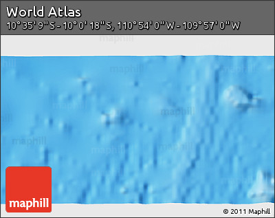 Physical 3D Map of the Area around 10° 17' 43" S, 110° 25' 30" W