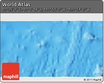 Physical 3D Map of the Area around 10° 17' 43" S, 110° 25' 30" W