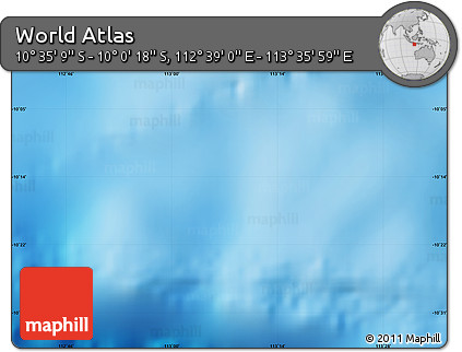 Physical Map of the Area around 10° 17' 43" S, 113° 7' 30" E