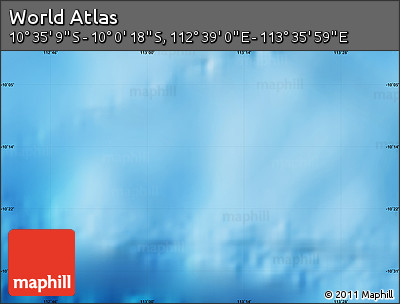 Physical Map of the Area around 10° 17' 43" S, 113° 7' 30" E