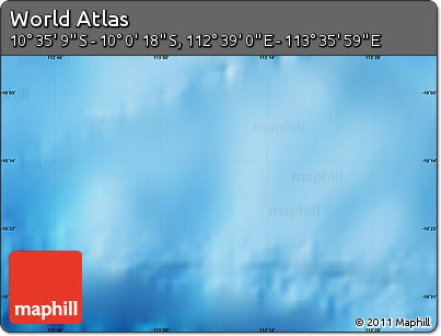 Physical Map of the Area around 10° 17' 43" S, 113° 7' 30" E