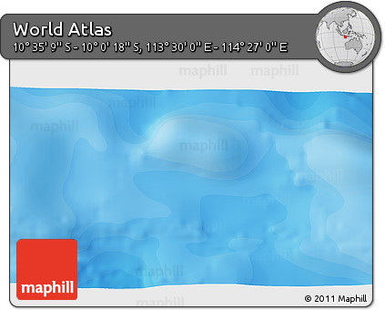 Political 3D Map of the Area around 10° 17' 43" S, 113° 58' 29" E
