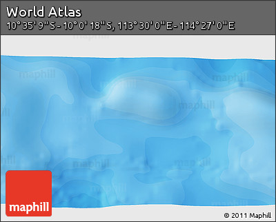 Political 3D Map of the Area around 10° 17' 43" S, 113° 58' 29" E