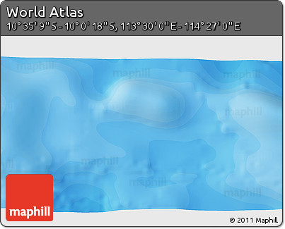 Political 3D Map of the Area around 10° 17' 43" S, 113° 58' 29" E