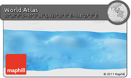 Physical Panoramic Map of the Area around 10° 17' 43" S, 113° 58' 29" E